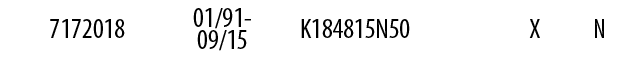 7172018,01/91-09/15,K184815N50,,X,N