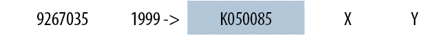 9267035,1999 ->,K050085,X,Y