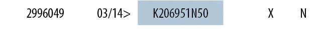 2996049,03/14>,K206951N50,,X,N