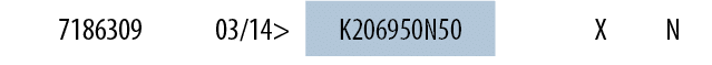 7186309,03/14>,K206950N50,,X,N