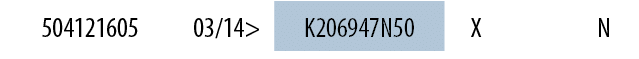 504121605,03/14>,K206947N50,X,,N