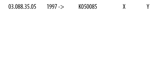 03.088.35.05,1997 ->,K050085,X,Y