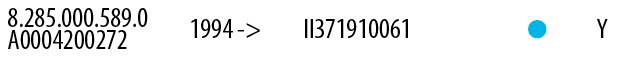 8.285.000.589.0 A0004200272 ,1994 ->,II371910061,, ,Y